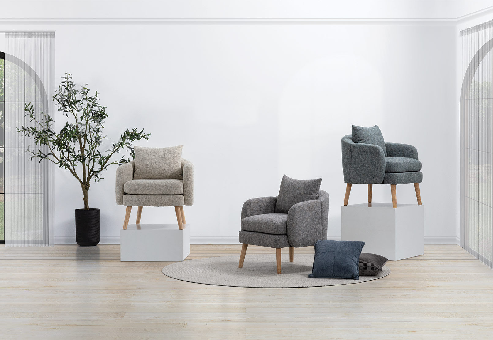GALICIA ACCENT CHAIR DARK GREY