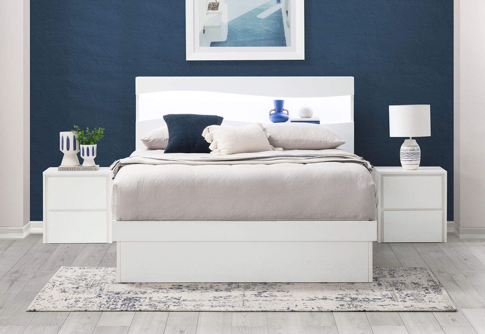 CALISTO QUEEN GAS LIFT BED WHITE