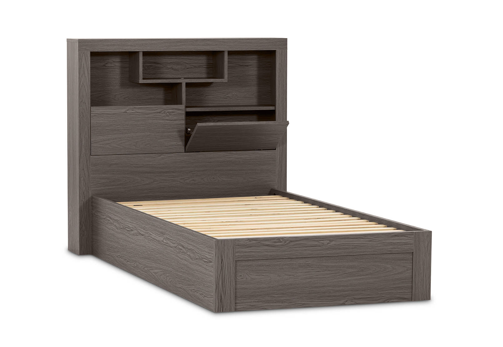 GEOVANA KING SINGLE BED GREY