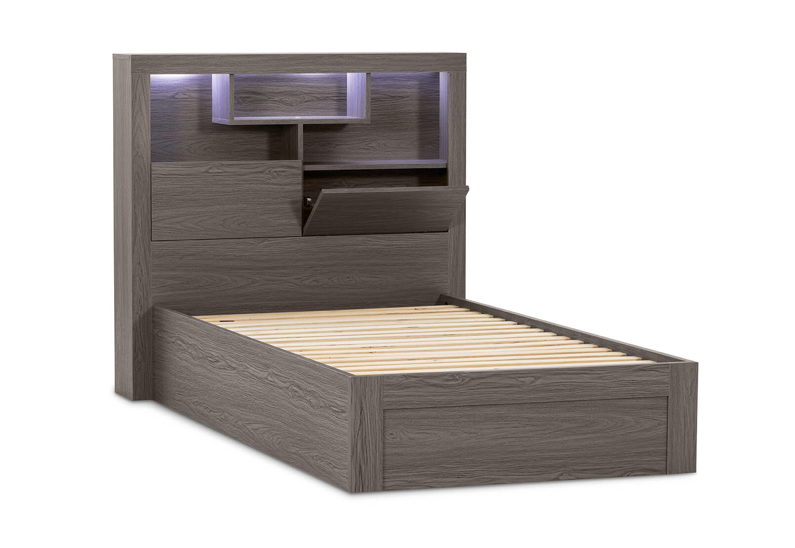 GEOVANA KING SINGLE BED GREY
