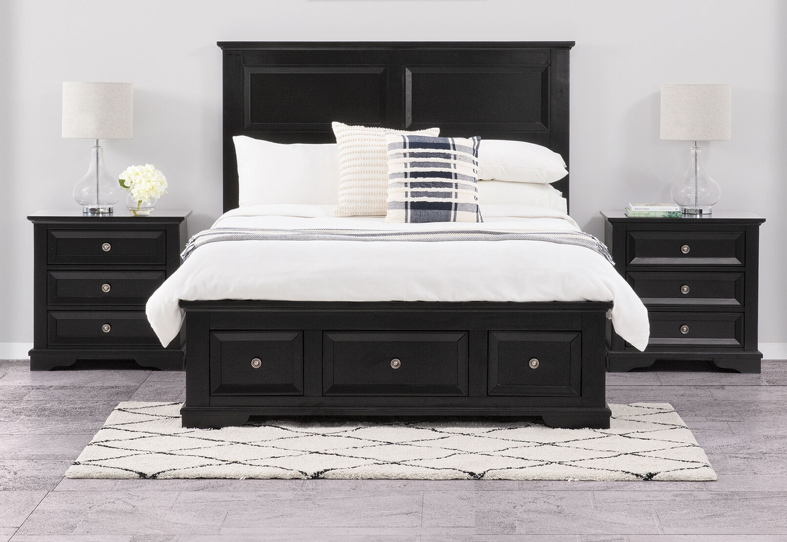 CHANELLE DOUBLE BED BLACK