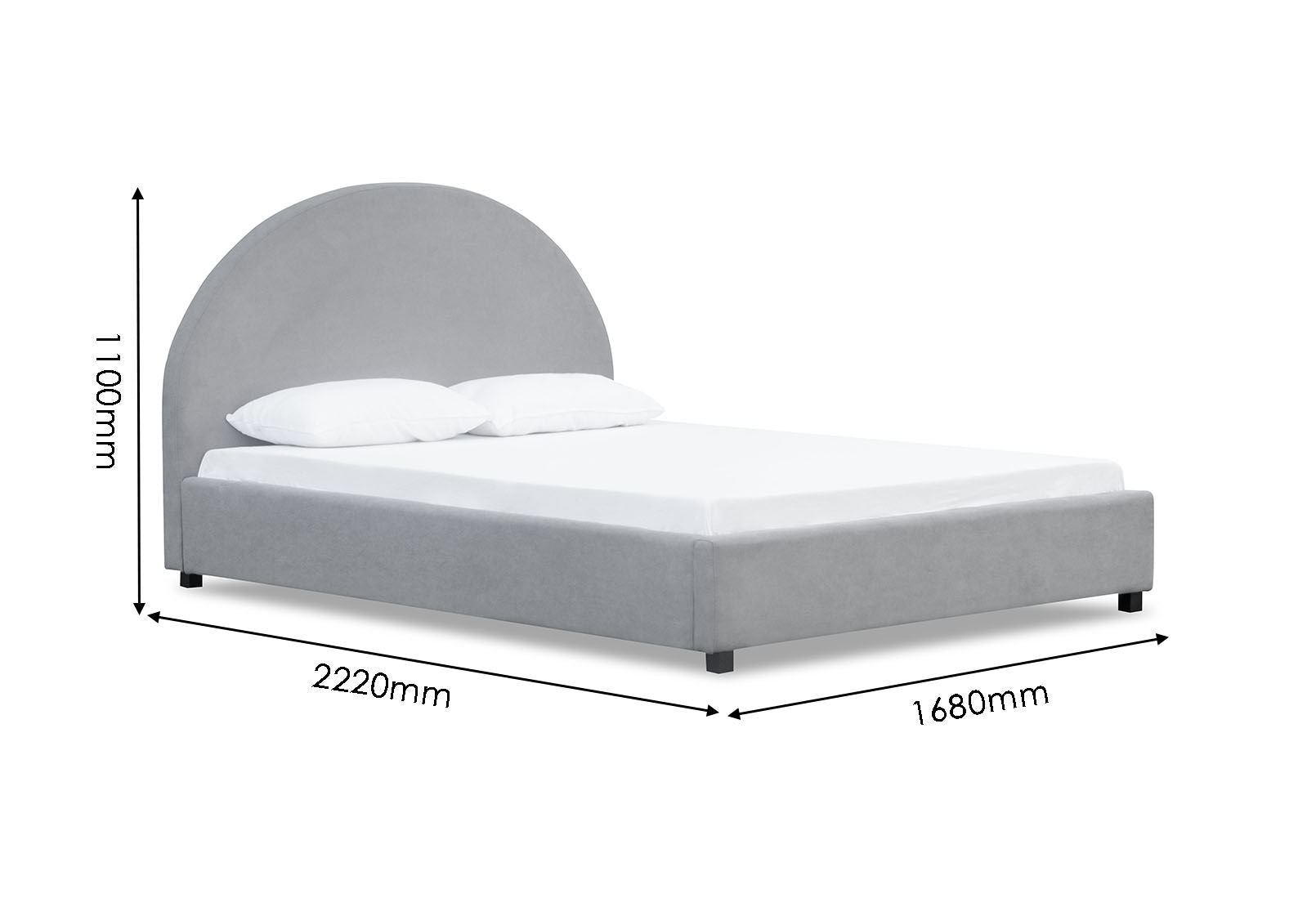 DELY REY QUEEN BED GREY