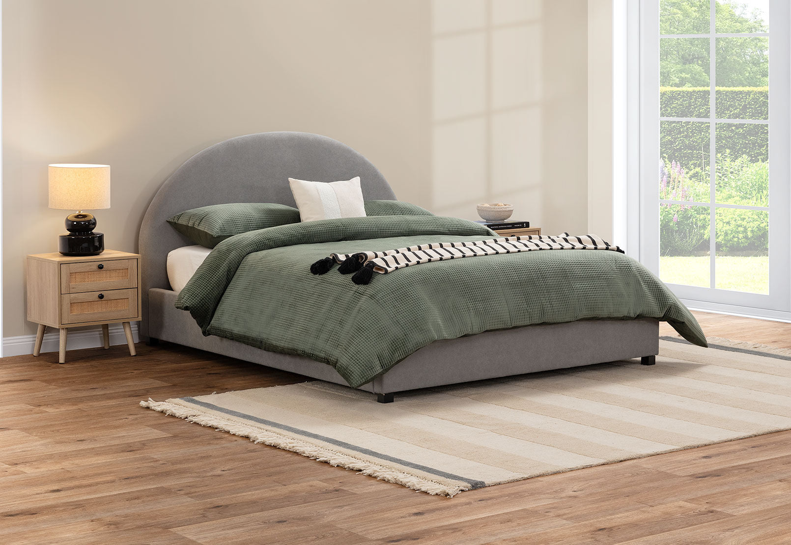 DELY REY QUEEN BED GREY