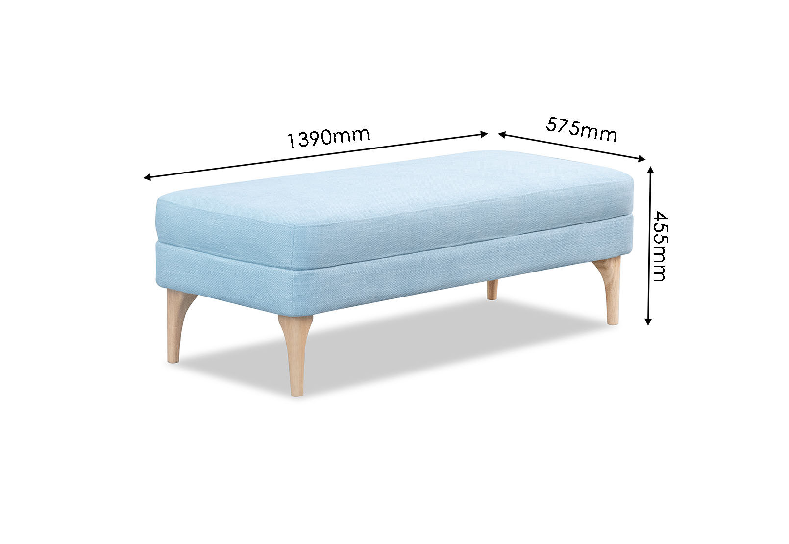 CANTU OTTOMAN BENCH LIGHT BLUE