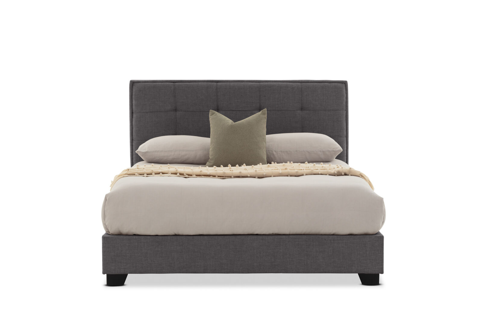 VAUGHN DOUBLE BED DARK GREY