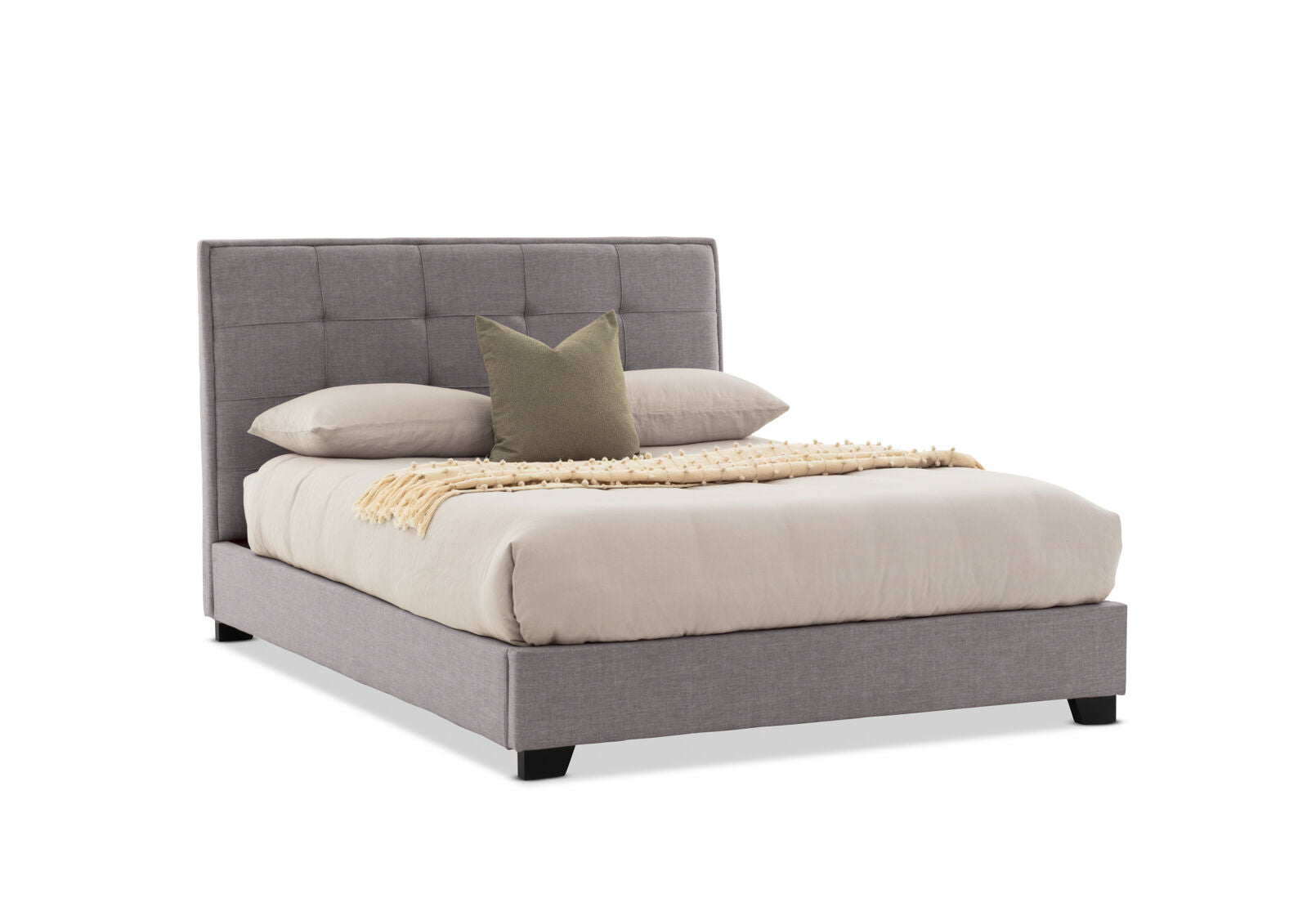 VAUGHN KING BED LIGHT GREY