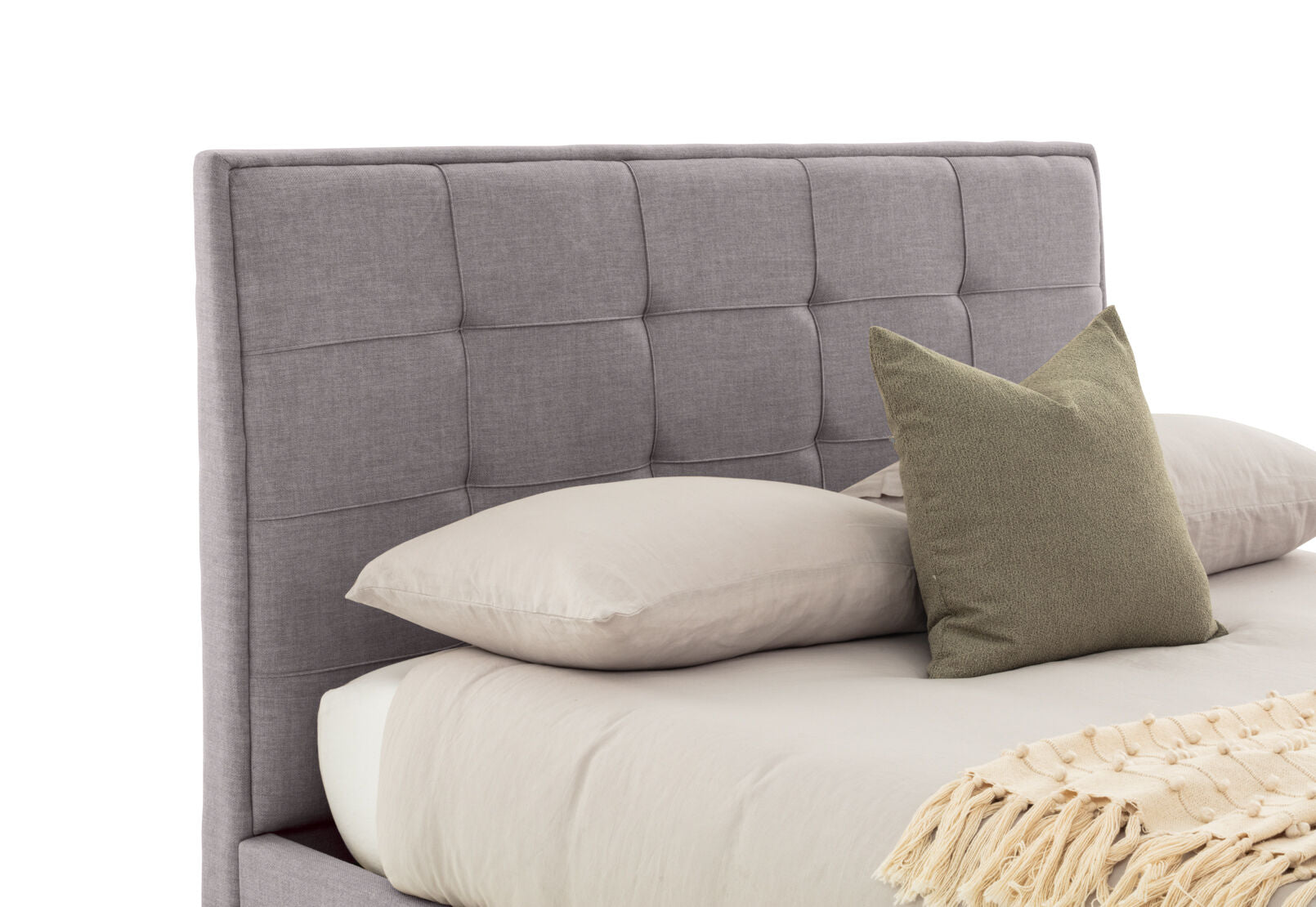 VAUGHN KING BED LIGHT GREY