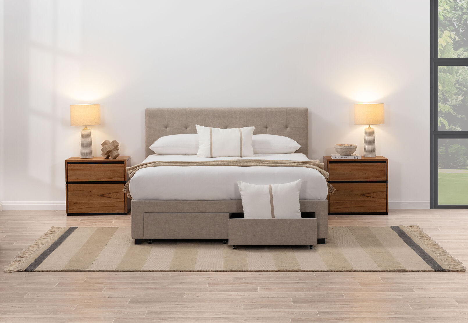 CATARINA DOUBLE BED BEIGE