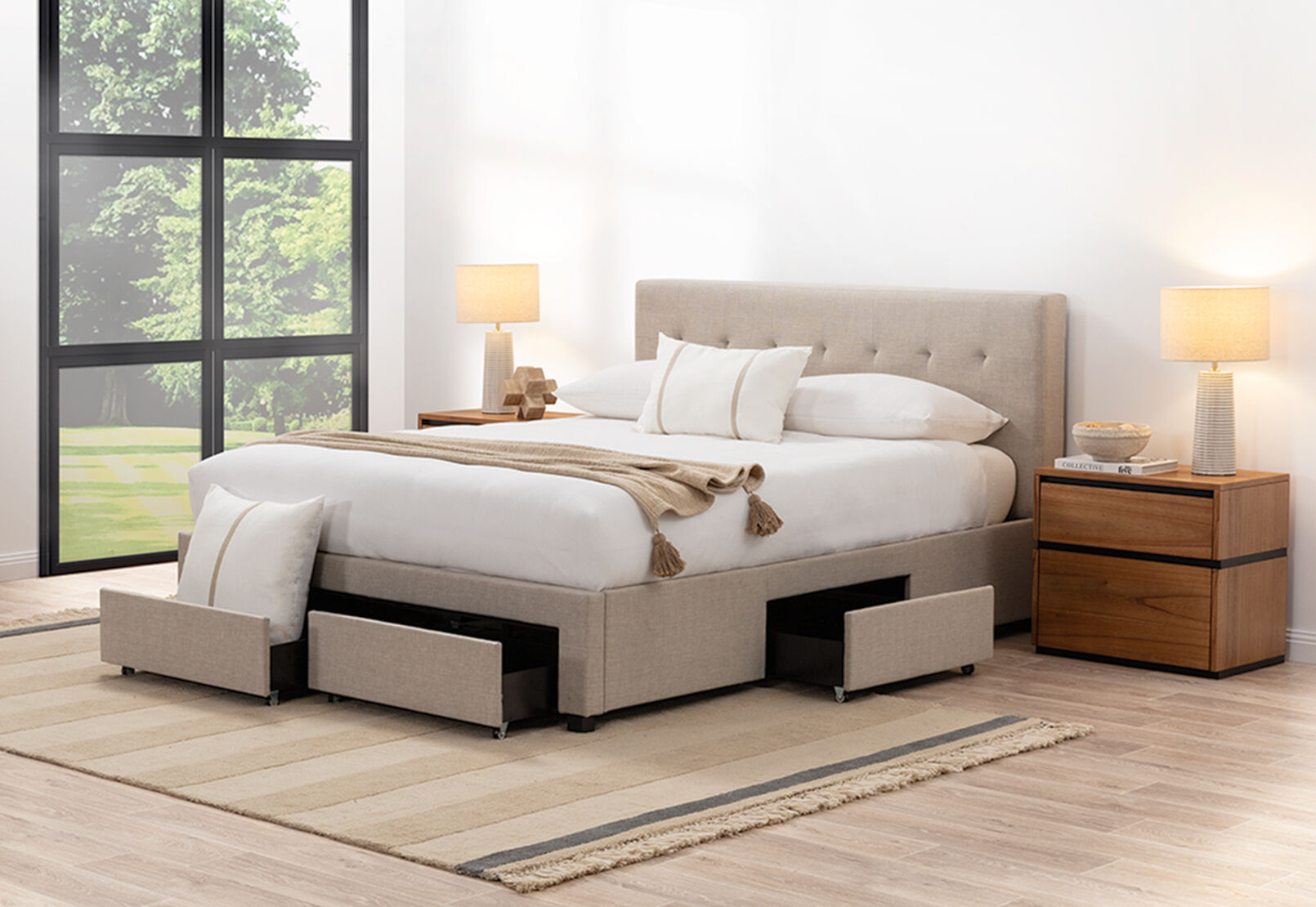 CATARINA QUEEN BED BEIGE