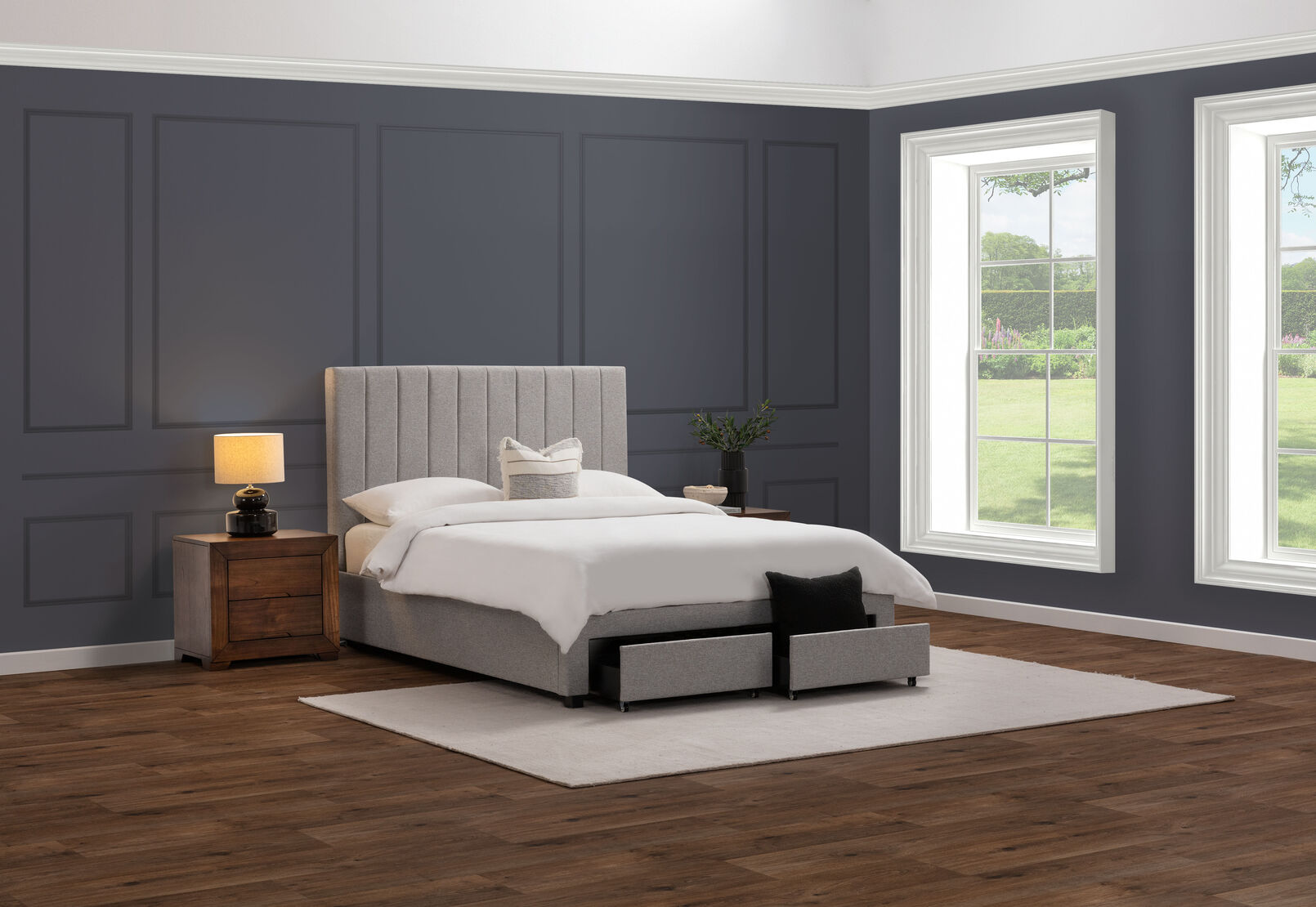 CORBIN QUEEN BED GREY