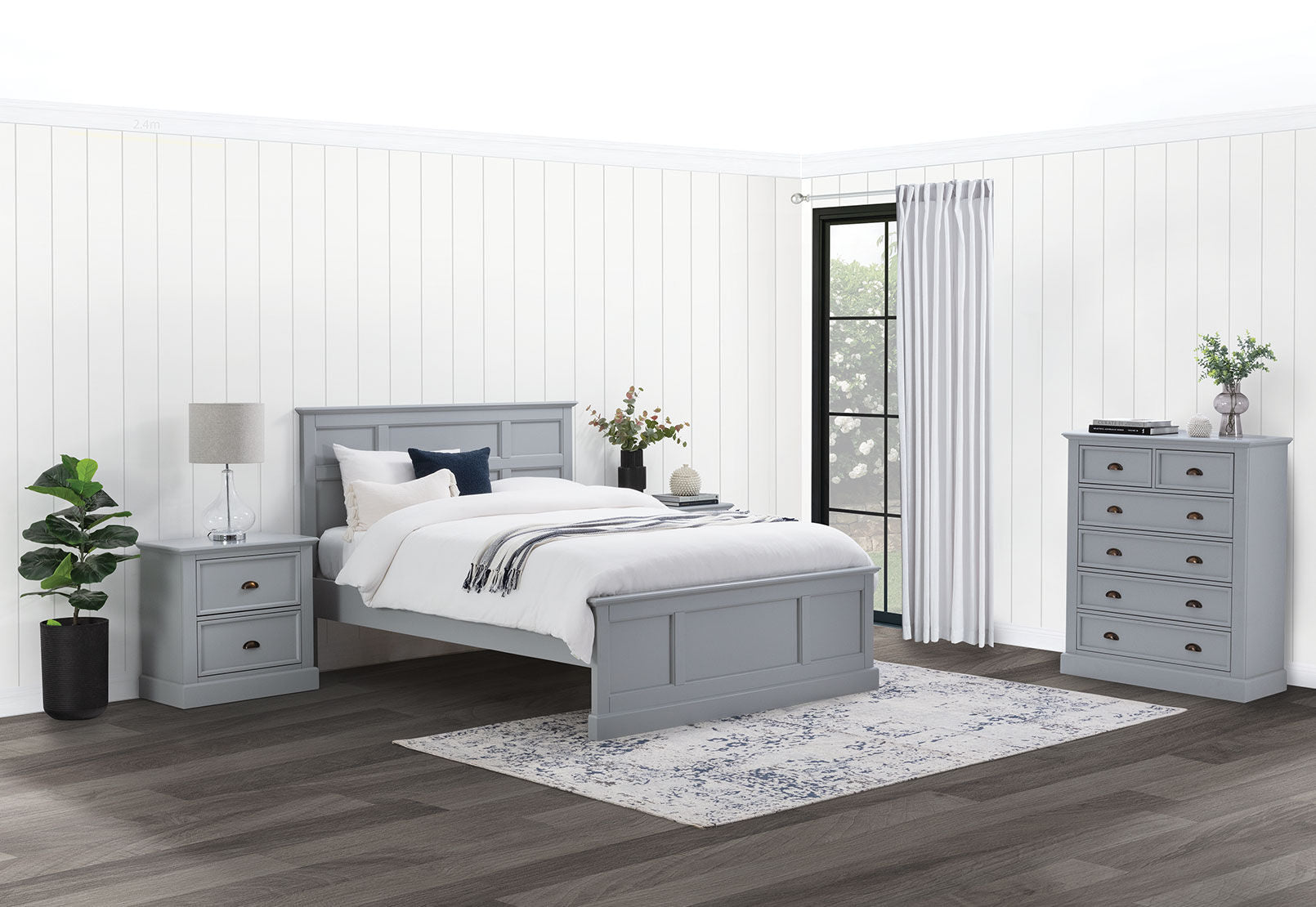 CHRYSTELLE BEDSIDE LIGHT GREY