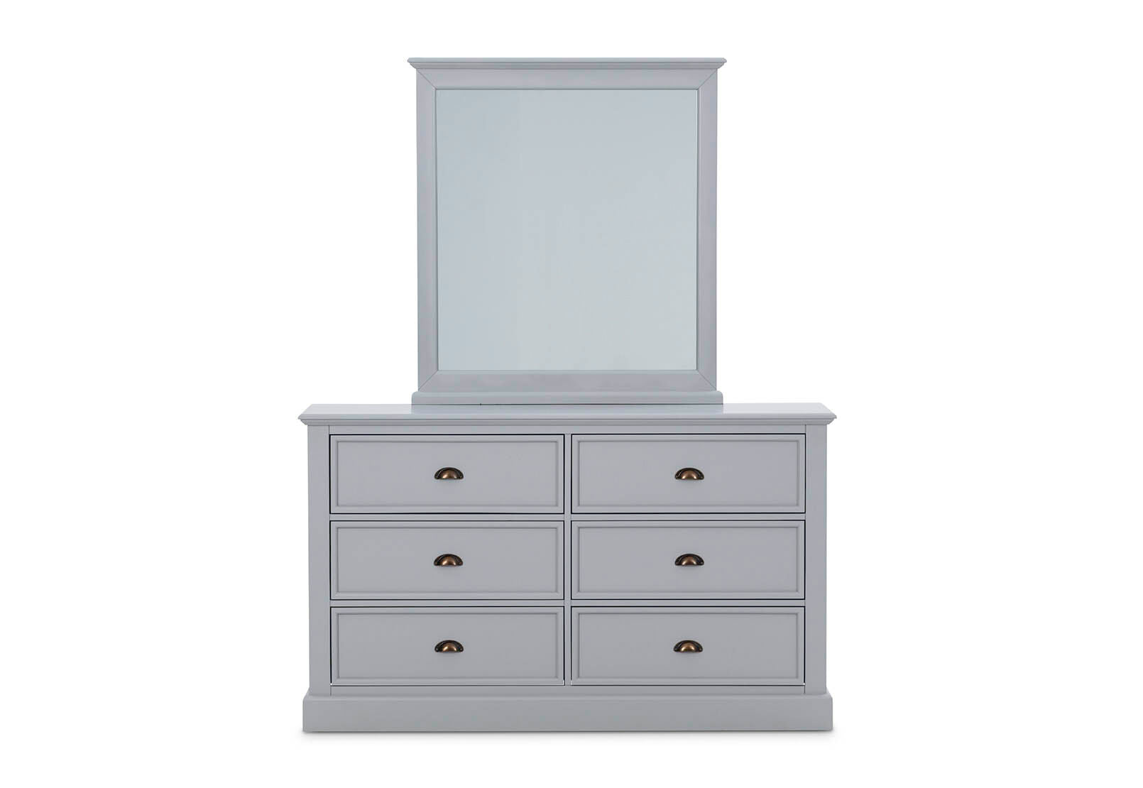 CHRYSTELLE DRESSER WITH MIRROR LIGHT GREY