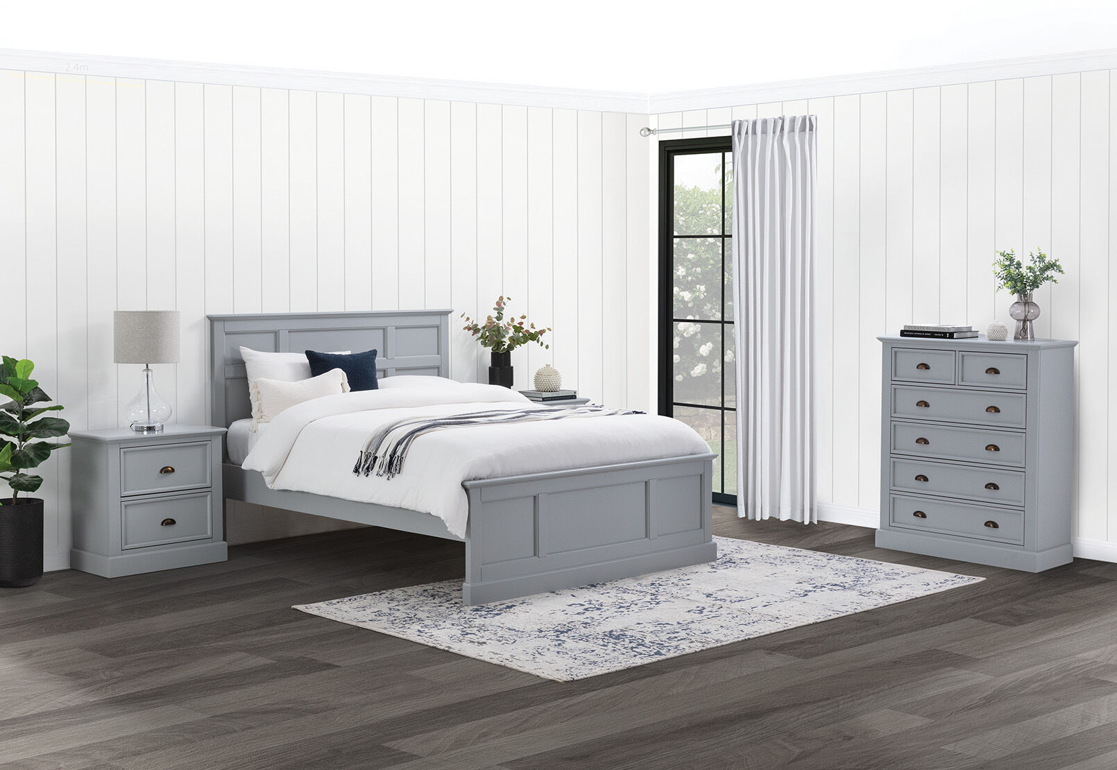 CHRYSTELLE QUEEN BED LIGHT GREY