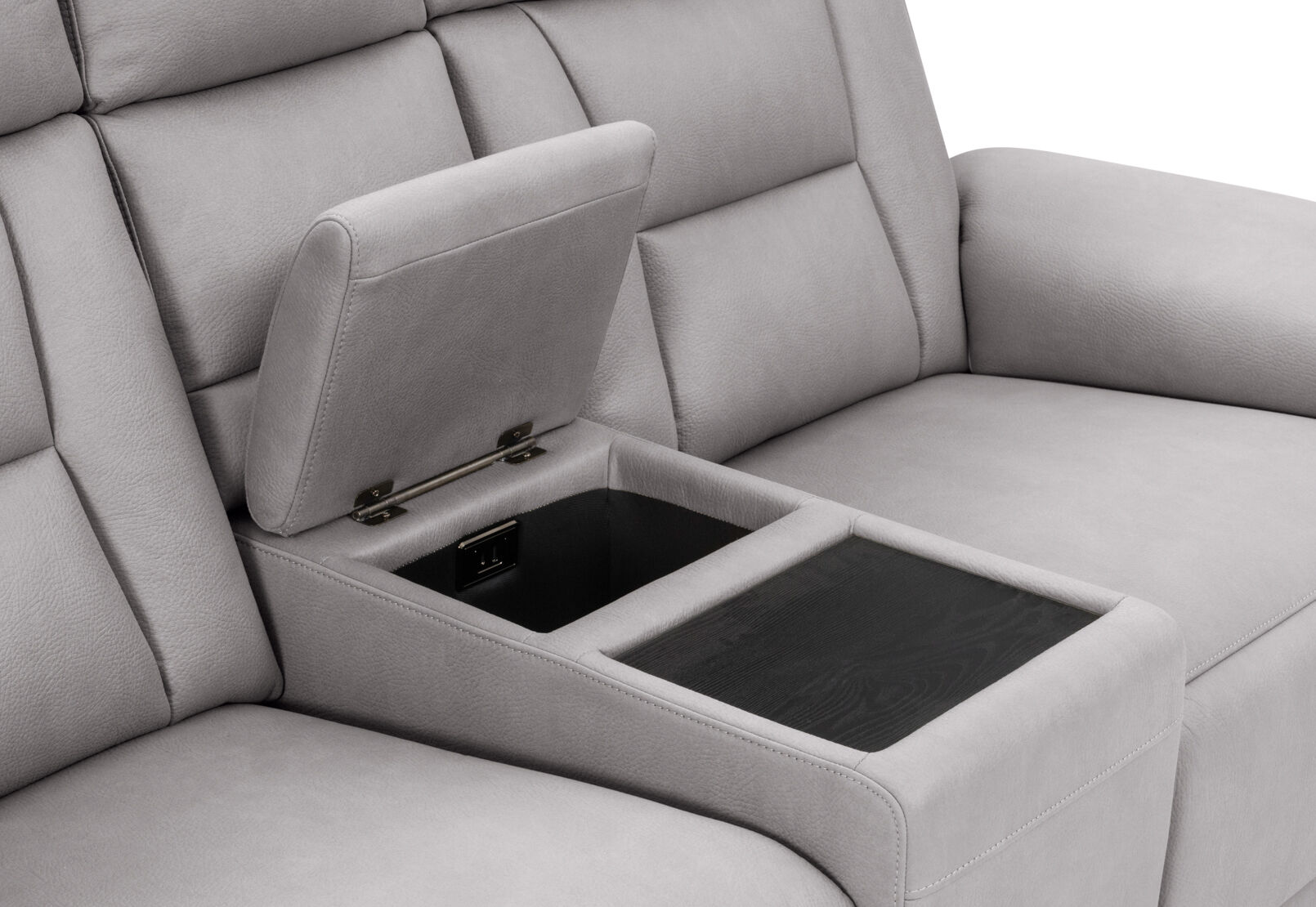 NOVAK FABRIC 2 SEATER LIGHT GREY