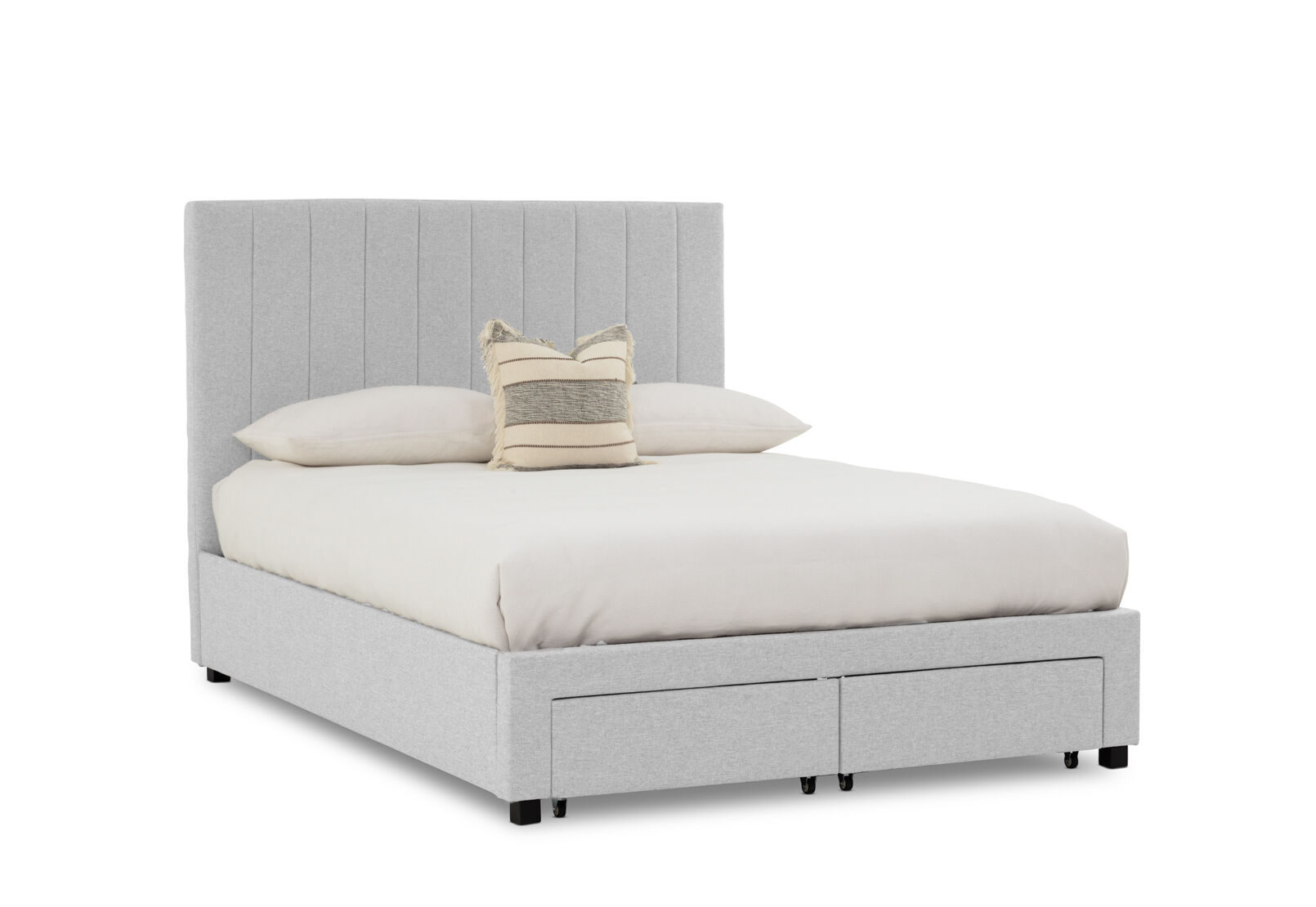 CORBIN QUEEN BED LIGHT GREY