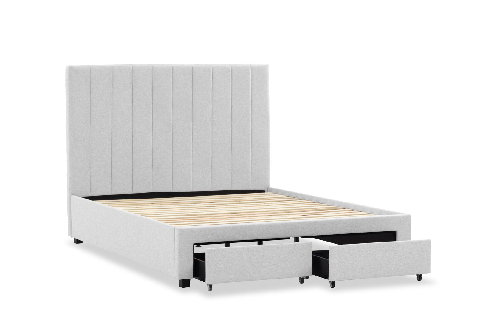 CORBIN QUEEN BED LIGHT GREY
