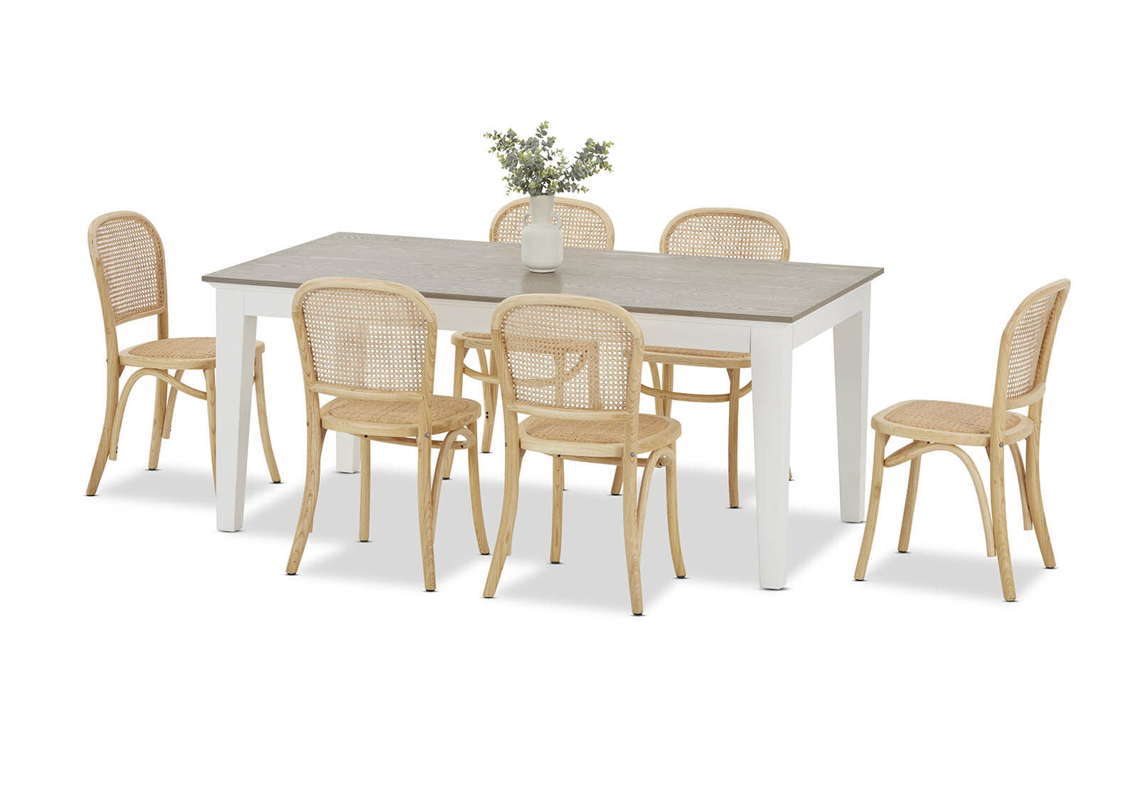 MARSEILLE 7 PIECE DINING SUITE WITH TOULOUSE DINING CHAIRS NATURAL