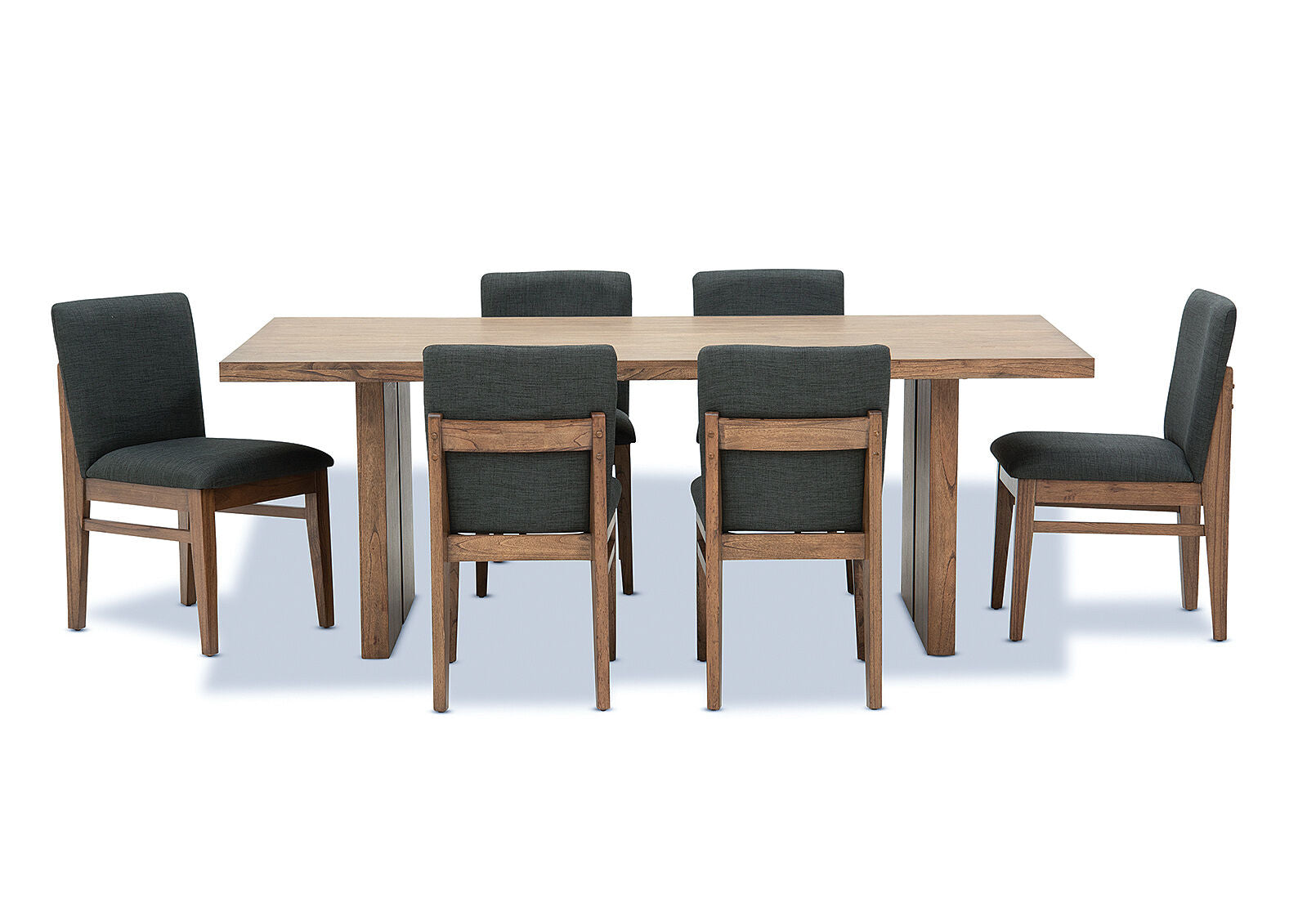 SORVINO 7 PIECE DINING SUITE. CHARCOAL