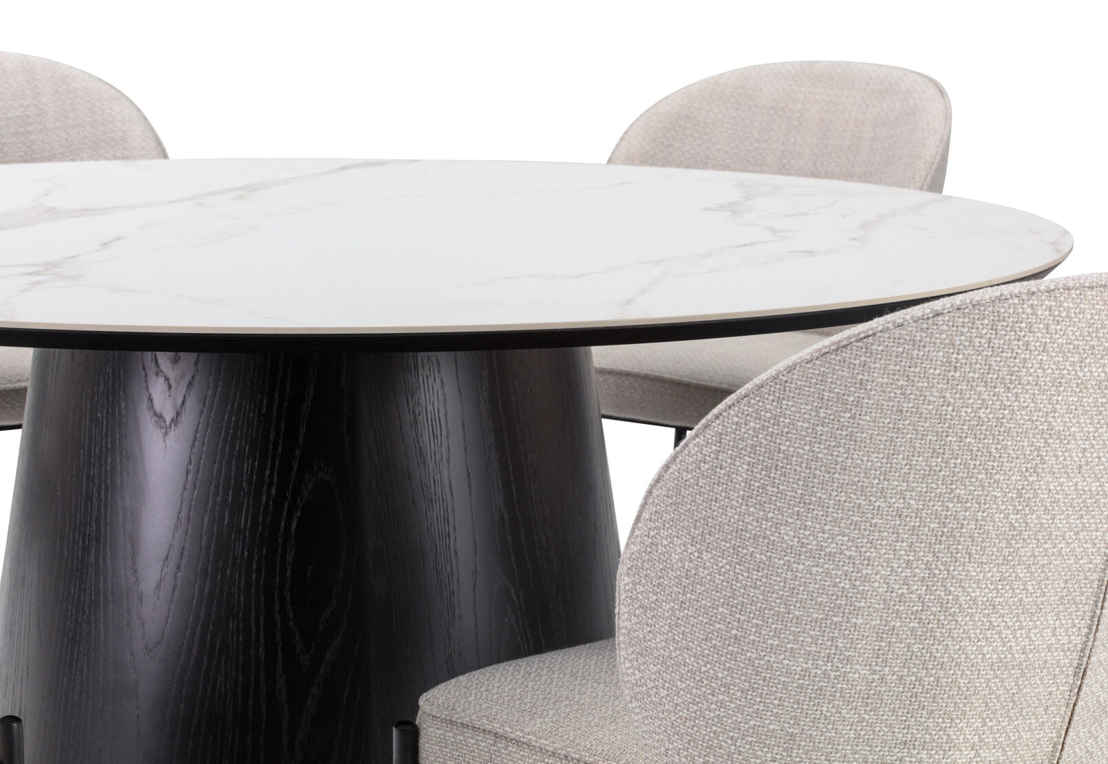 THANOS 7 PIECE CERAMIC TOP DINING SUITE WITH FIDEL CHAIRS WHITE