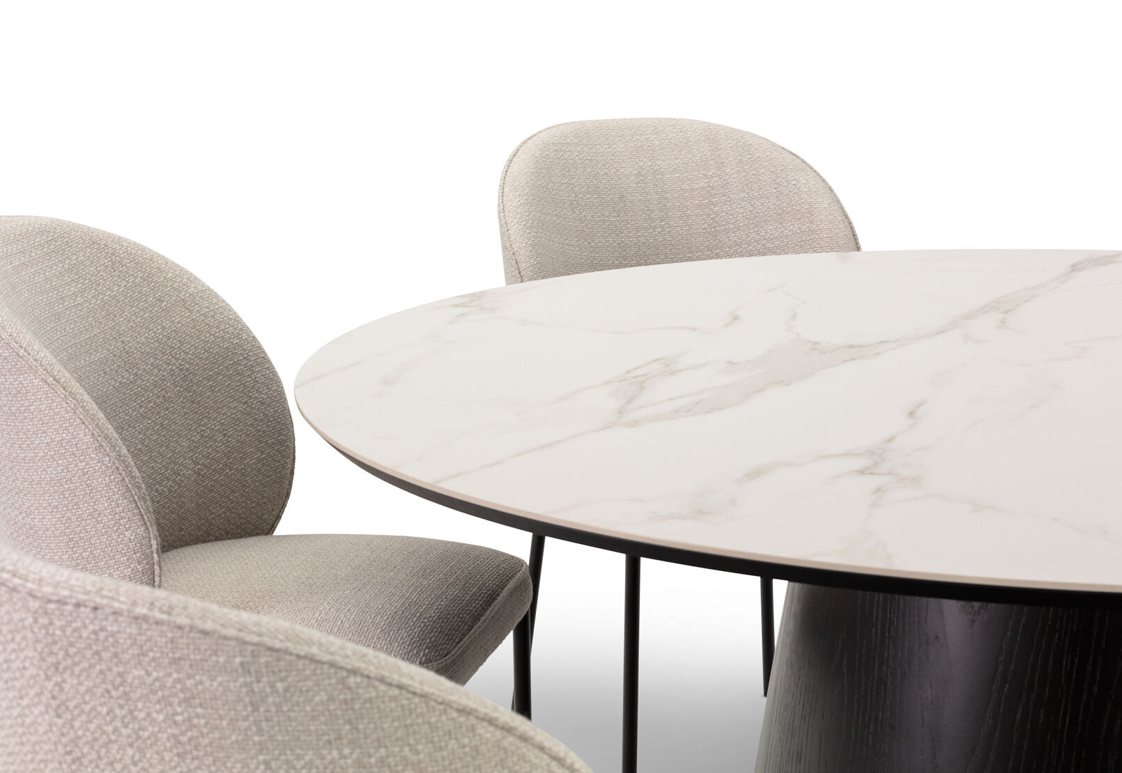THANOS 7 PIECE CERAMIC TOP DINING SUITE WITH FIDEL CHAIRS WHITE