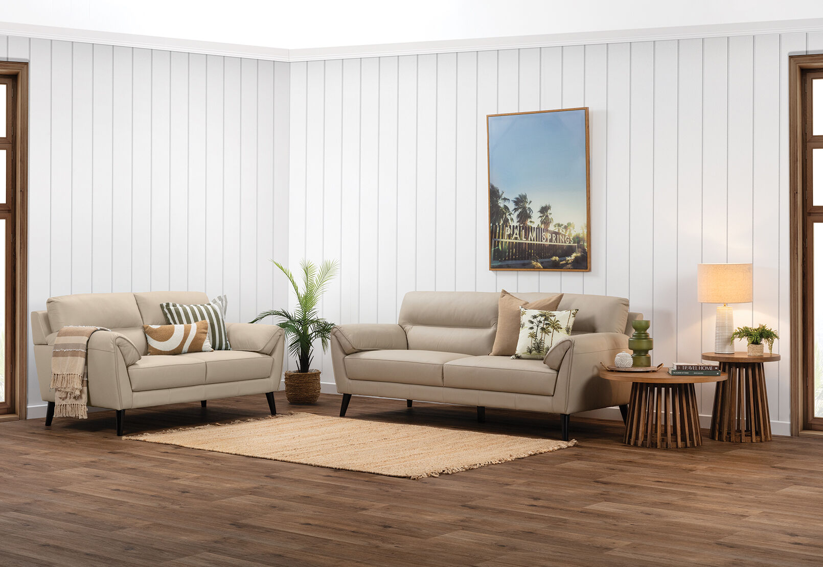 LYDIA LEATHER 2 SEATER WHEAT