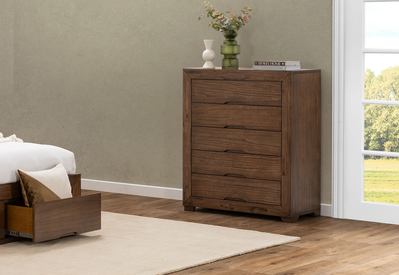 BOGOTA TALL CHEST DARK WALNUT