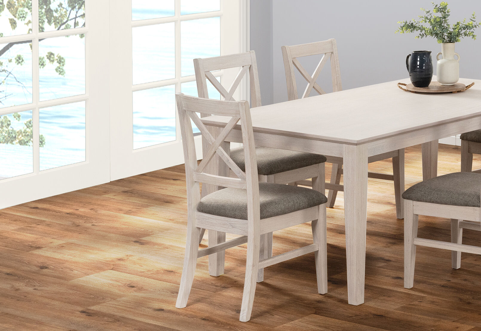 ARDAL DINING CHAIR WHITE WASH GREY