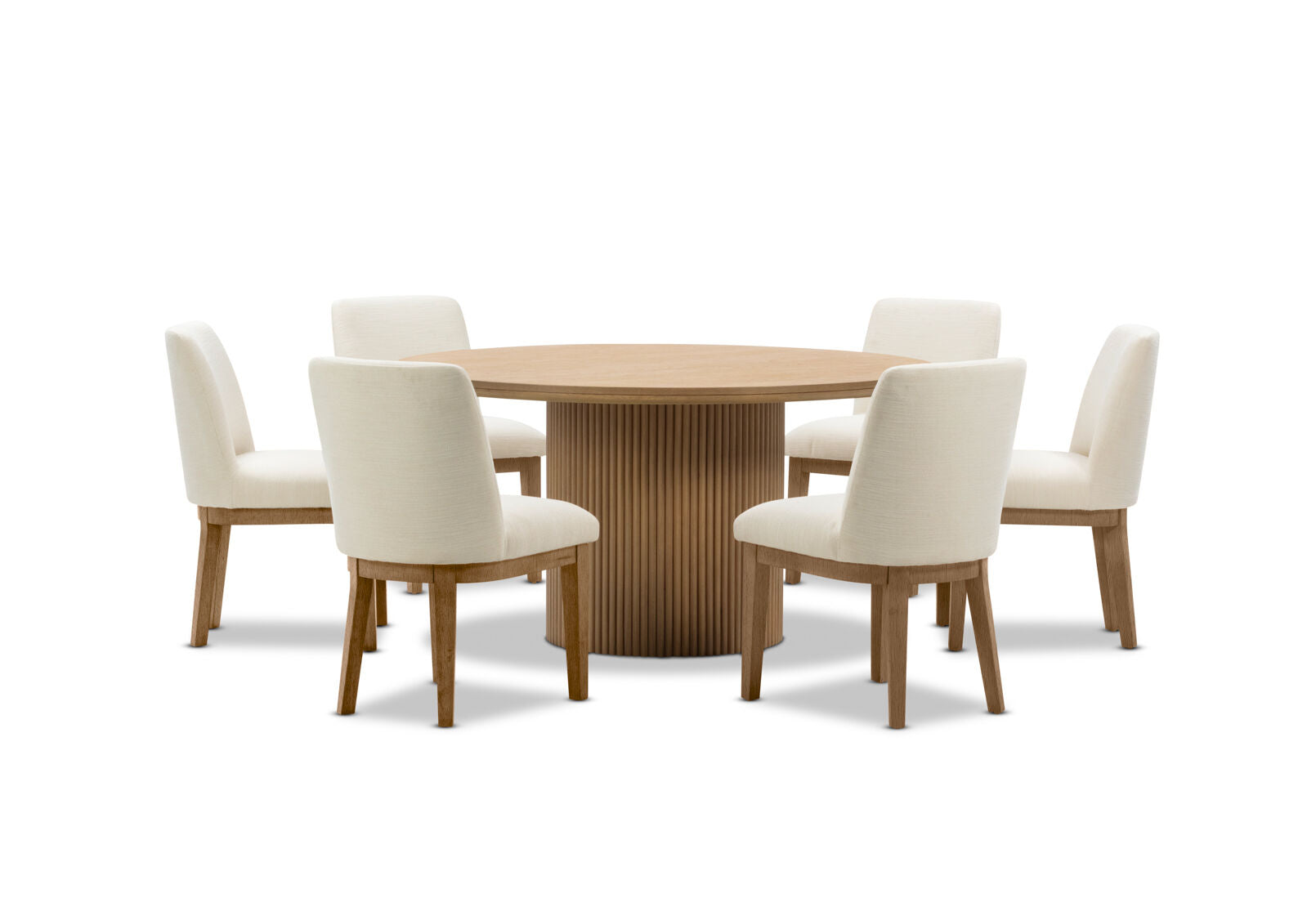 MIRAN 7 PIECE 1500 DINING SUITE WITH CORA DINING CHAIRS NATURAL/BEIGE