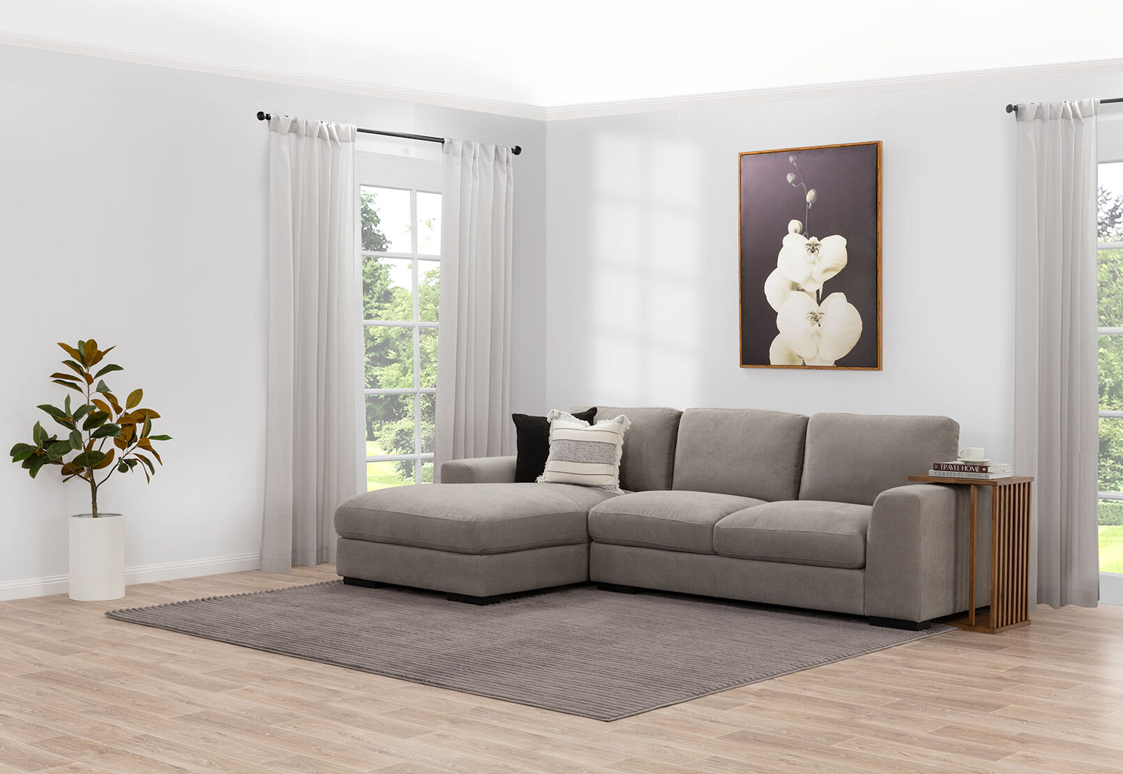 JOSEPHINE FABRIC 3 SEATER LHF CHAISE GREY