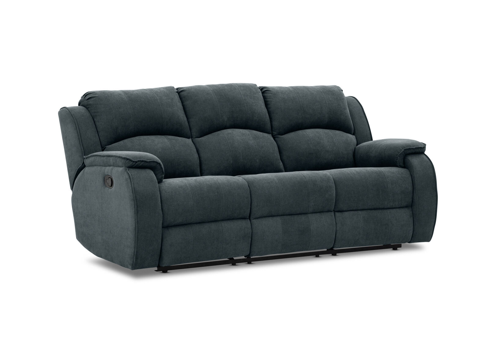 KAYDEN FABRIC 3 SEATER WITH RECLINERS DARK GREY