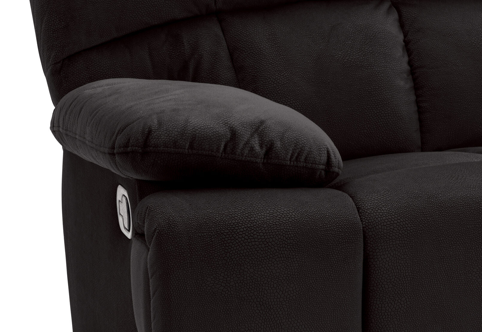 LEBRON FABRIC 2 SEATER WITH RECLINERS AND CONSOLE CHARCOAL