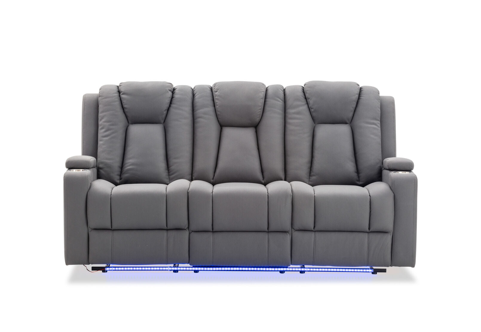 TRAVIS FABRIC 3 SEATER WITH RECLINERS STEEL