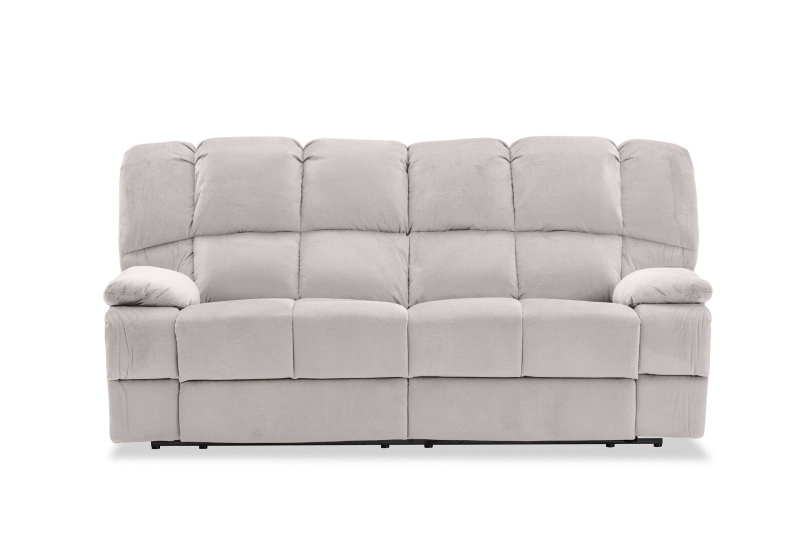 LEBRON FABRIC 3 SEATER WITH 2 INBUILT RECLINERS LIGHT GREY