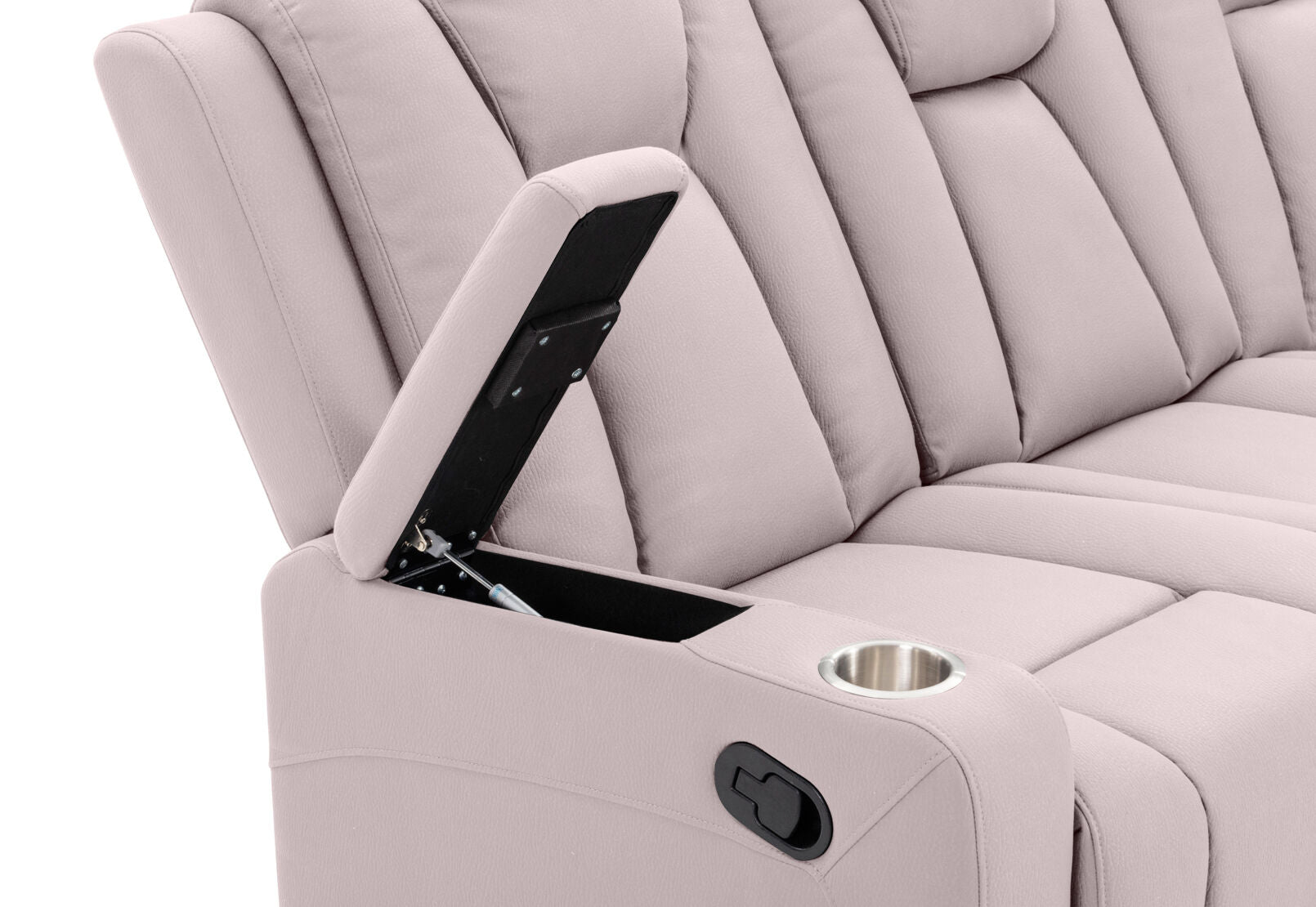 TRAVIS FABRIC 3 SEATER WITH RECLINERS LIGHT GREY