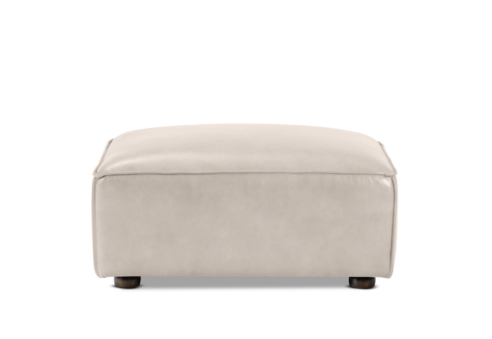 BARTELLE LEATHER OTTOMAN SILK GREY