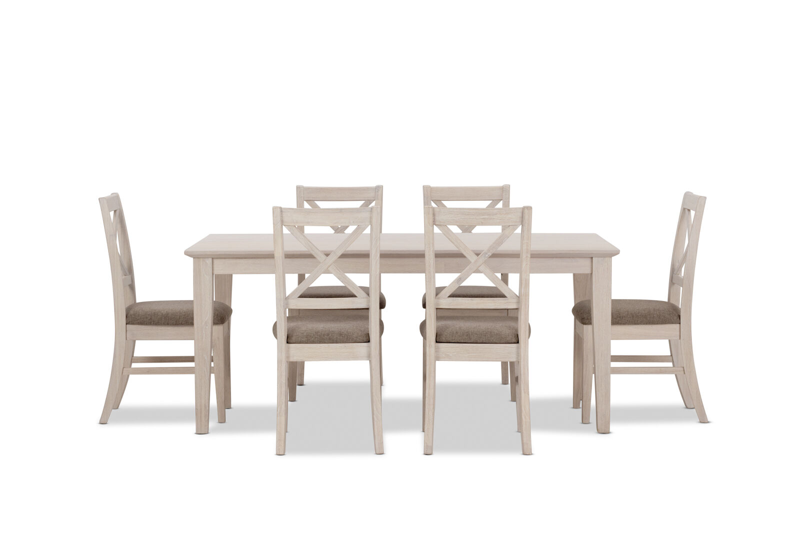 ARDAL 7 PIECE DINING SUITE WHITE WASH