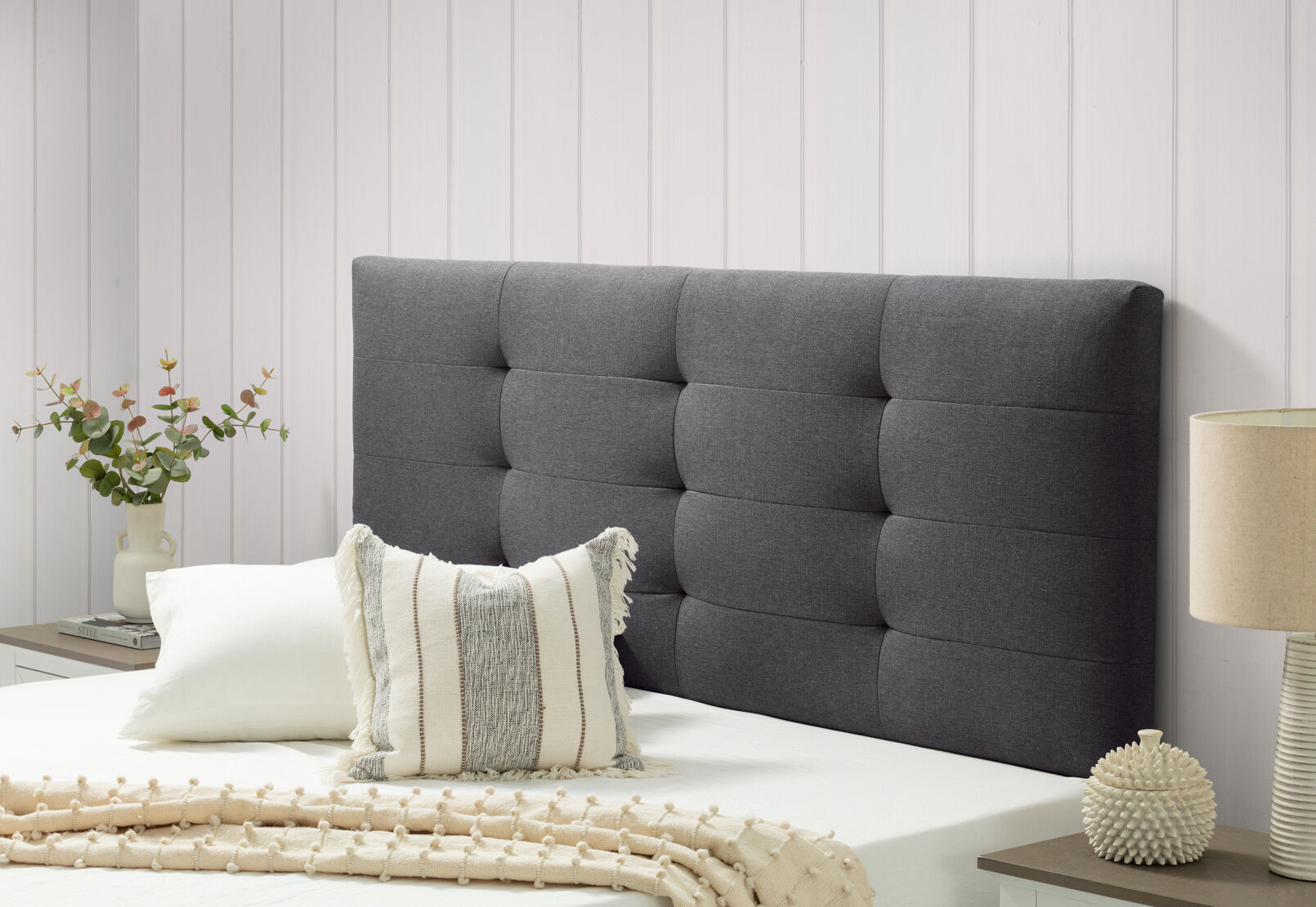 MIDTOWN KING HEADBOARD DARK GREY