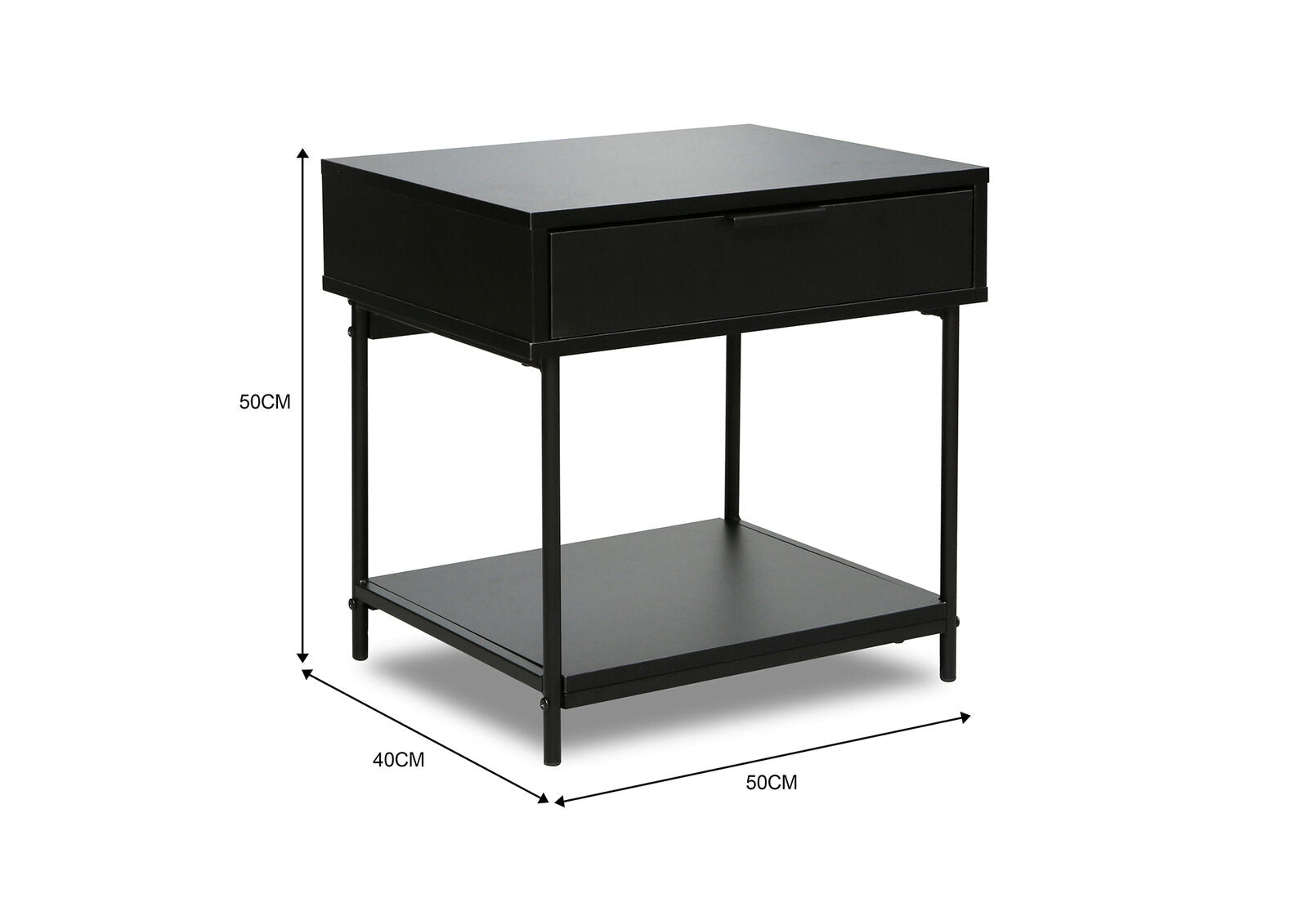 HESTER BLACK BEDSIDE TABLE BLACK