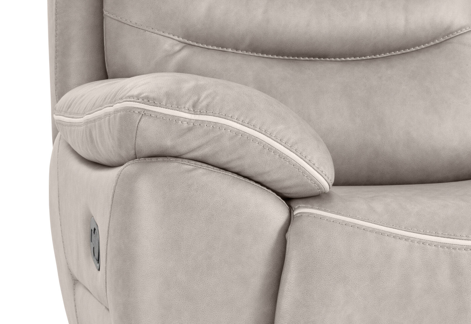 FEDERER FABRIC 2 SEATER WITH INBUILT RECLINERS LIGHT GREY