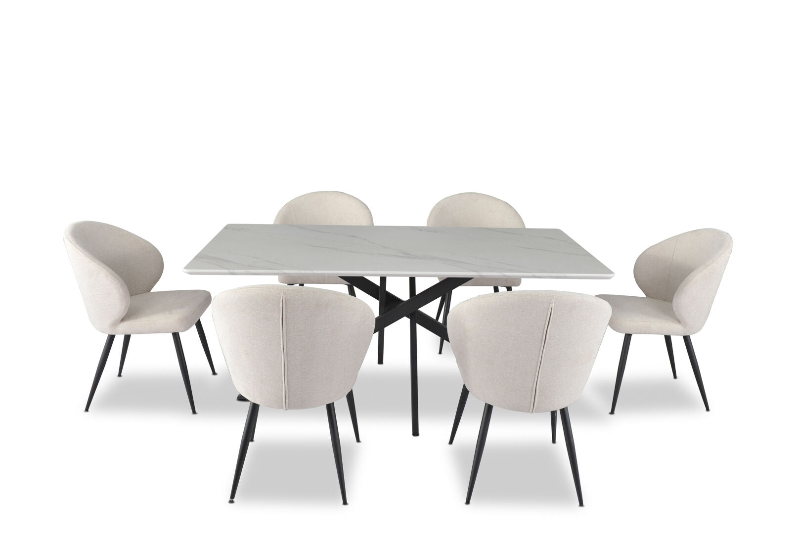 REYNOLDS SET OF 2 DINING CHAIRS BEIGE