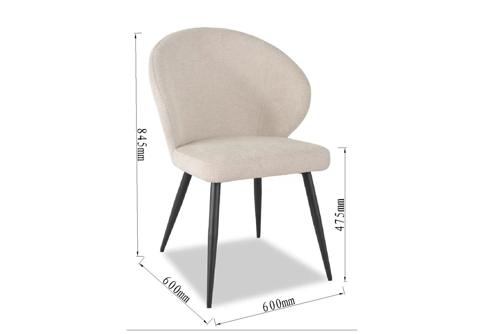 REYNOLDS SET OF 2 DINING CHAIRS BEIGE