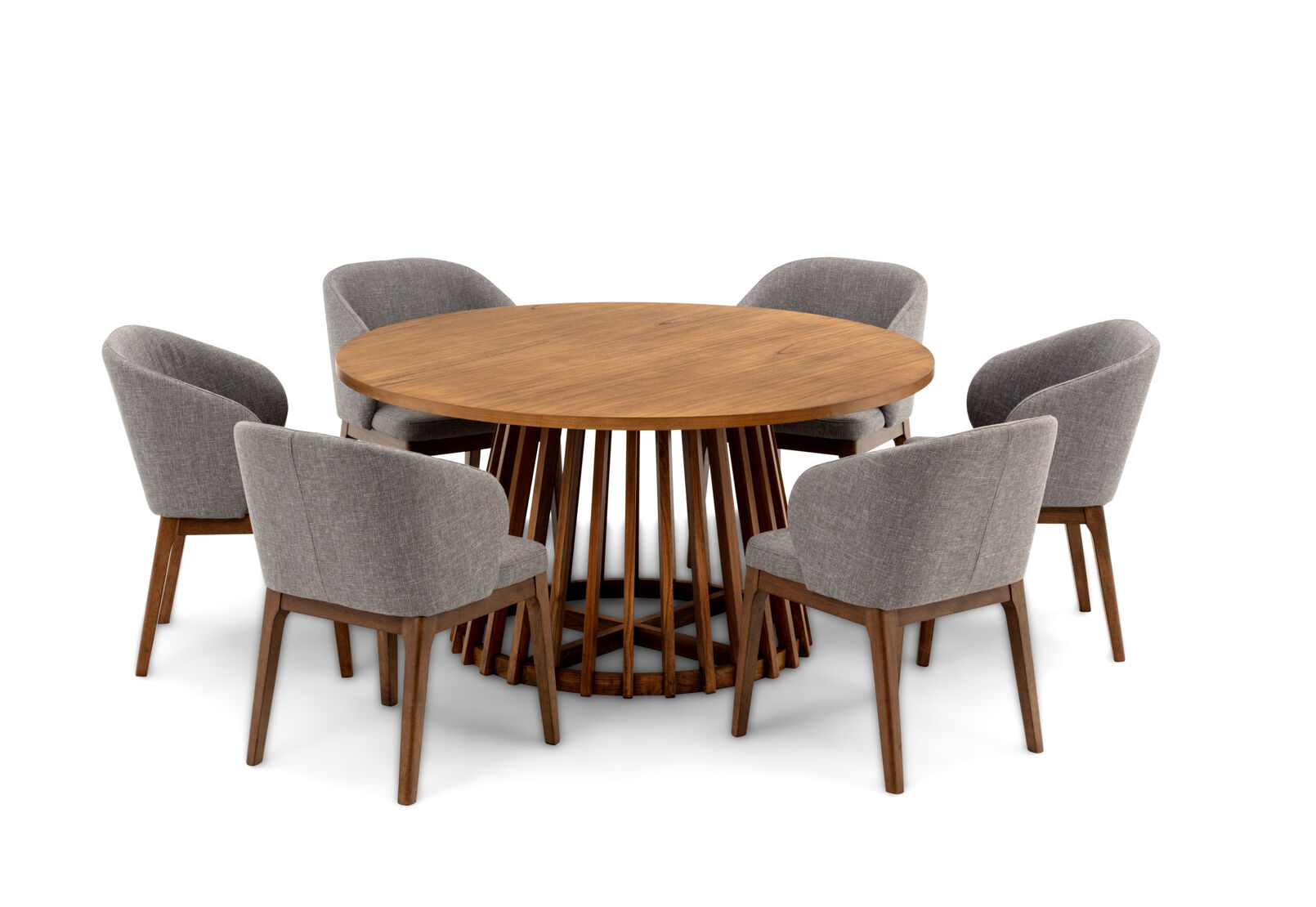 TORENTO 7 PIECE SUITE WITH WESTLEY DINING CHAIRS. LIGHT GREY