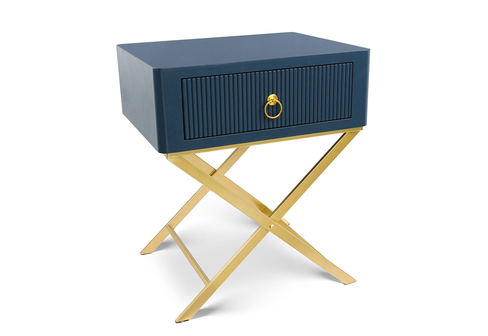 PIERCE 1 DRAWER BEDSIDE BLUE