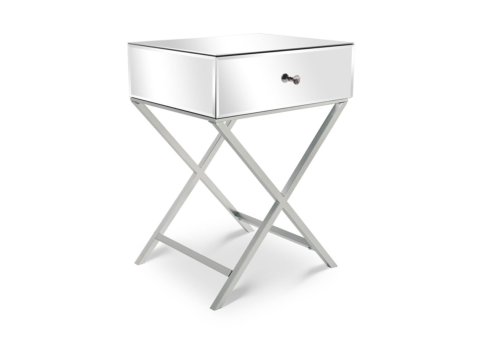 RONDA 1 DRAWER BEDSIDE SILVER