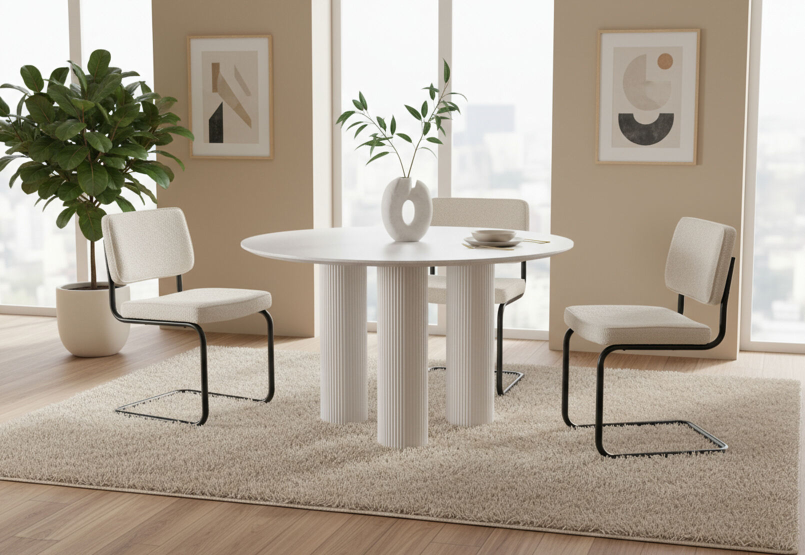 FORD SET OF 2 DINING CHAIRS BEIGE