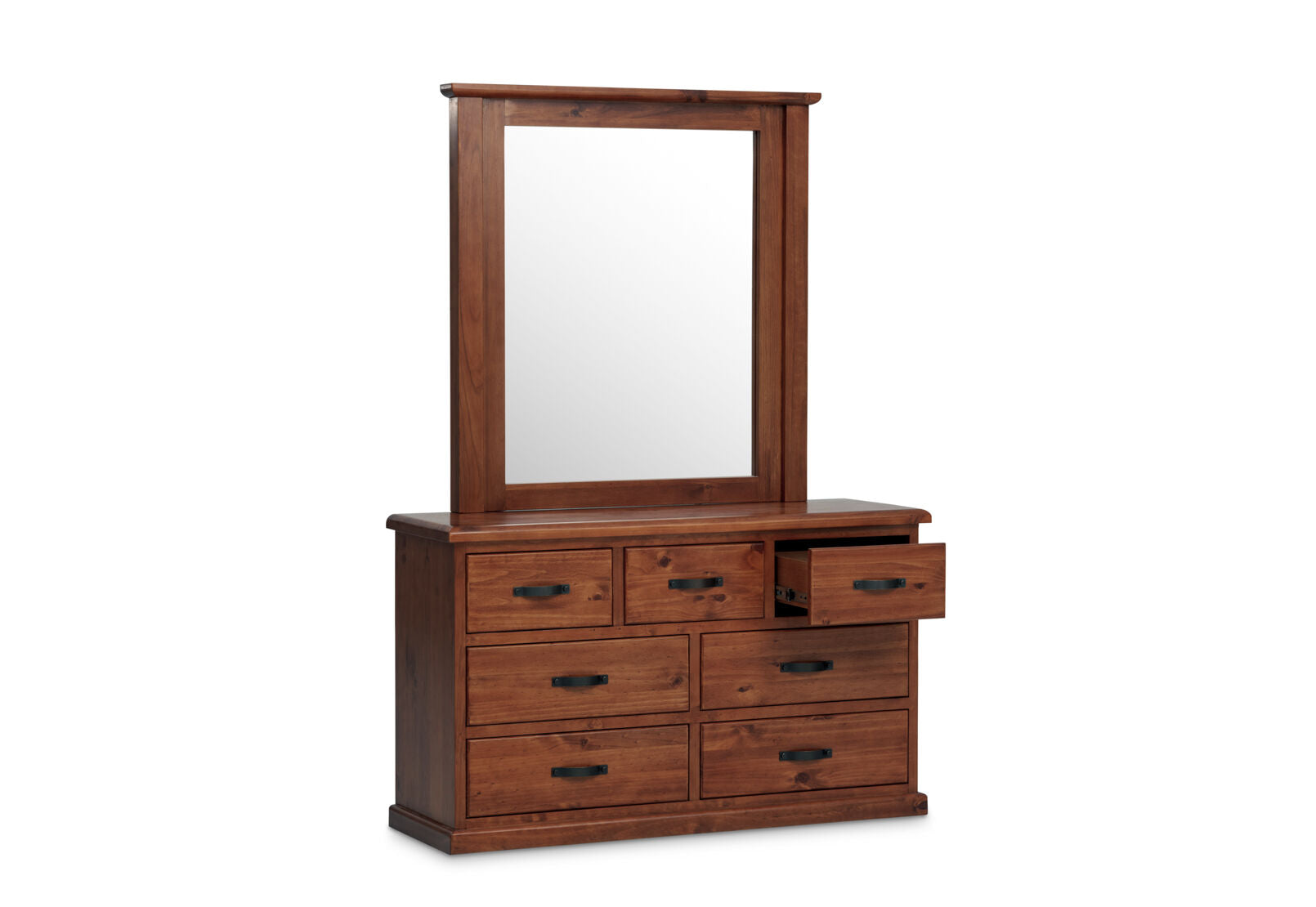 CALLAGHAN 7 DRAWER DRESSER WITH MIRROR RUSTIC