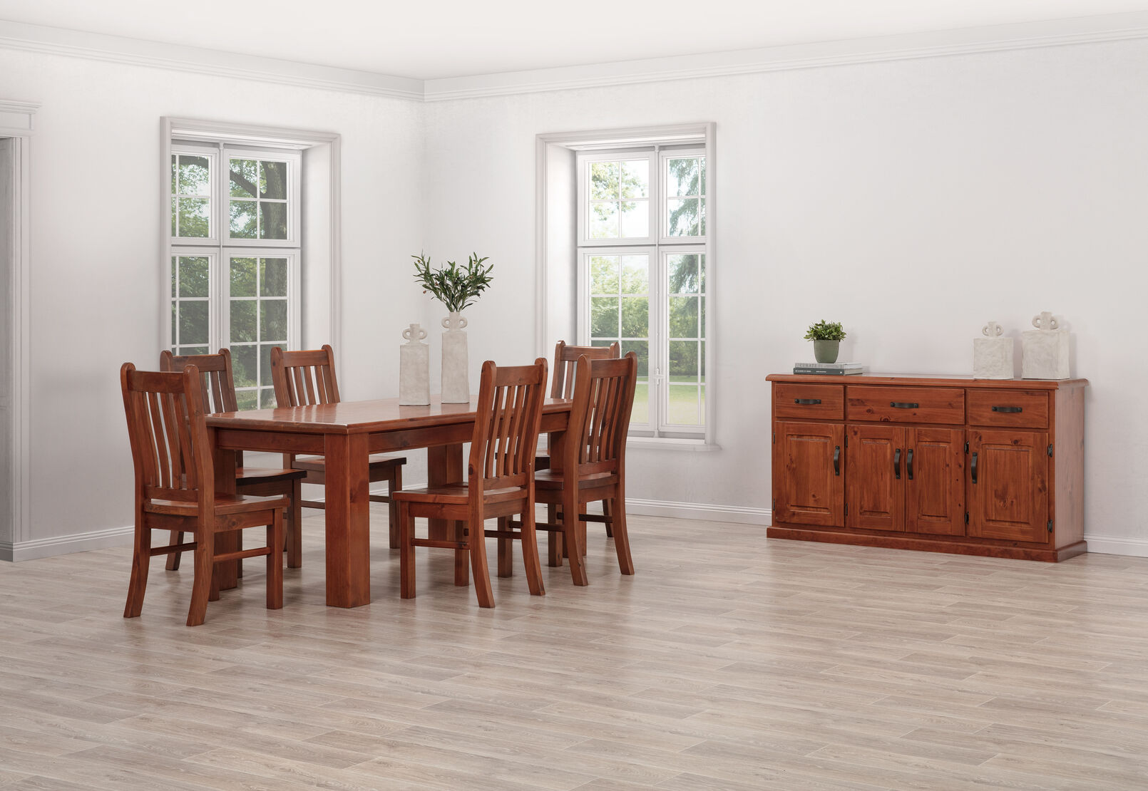 CALLAGHAN 7 PIECE DINING SUITE RUSTIC