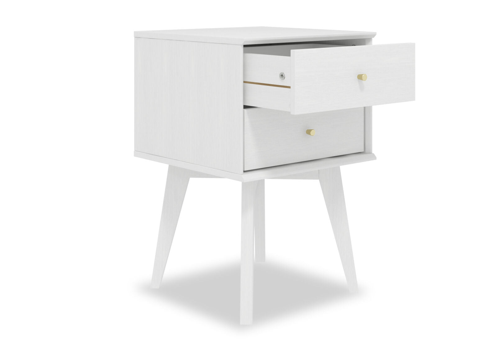 FIELDS 2 DRAWER BEDSIDE TABLE PEARL WHITE