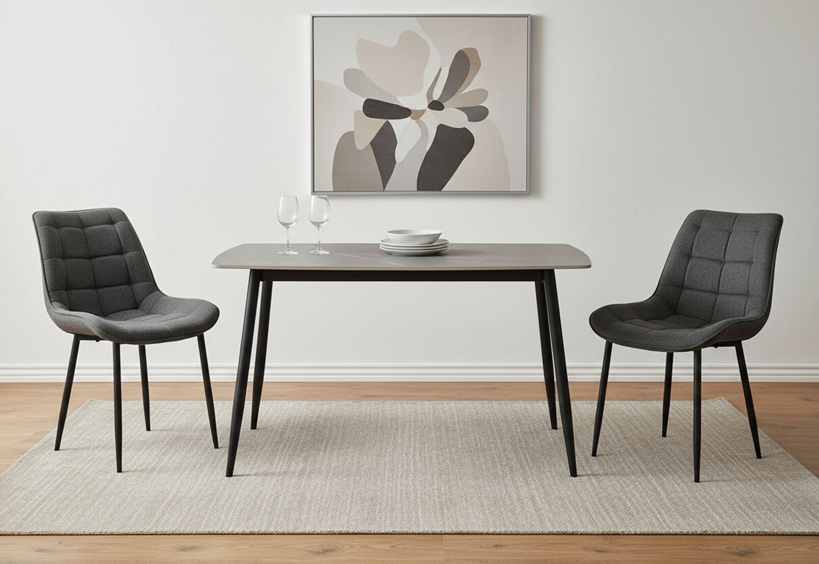 BOYLE SET OF 2 DINING CHAIRS CHARCOAL