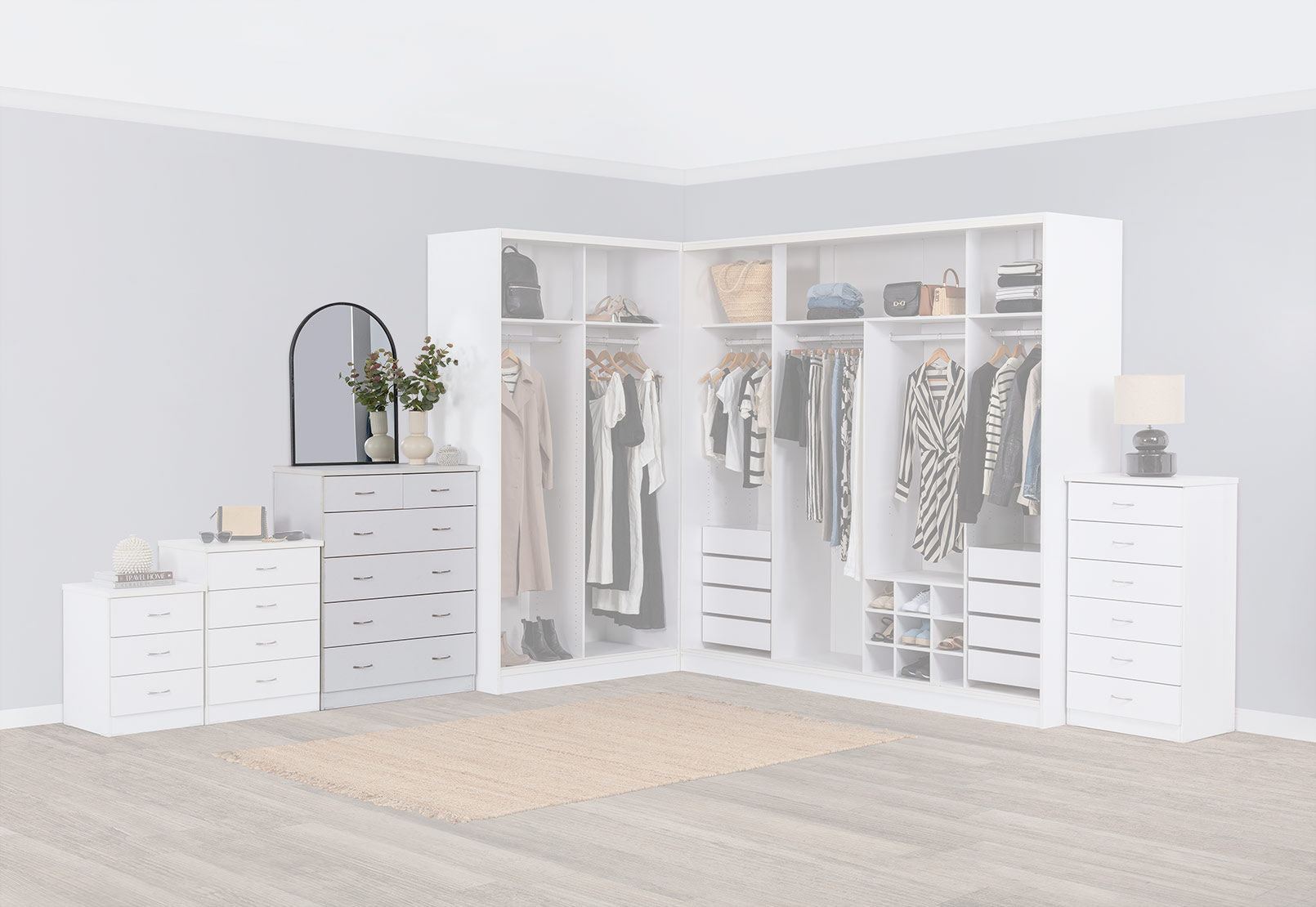 SPACESAVER MK2 6 DRAWER 900 SPLIT CHEST WHITE